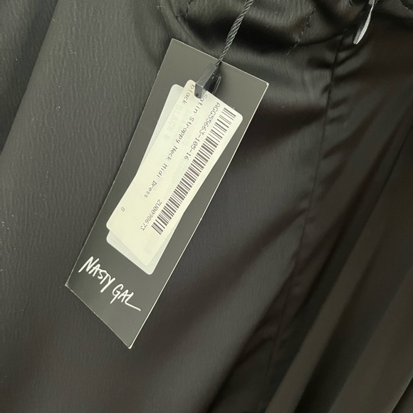 Nasty Gal Satin Side Split Hem Halter Midi Dress - Picture 3 of 3